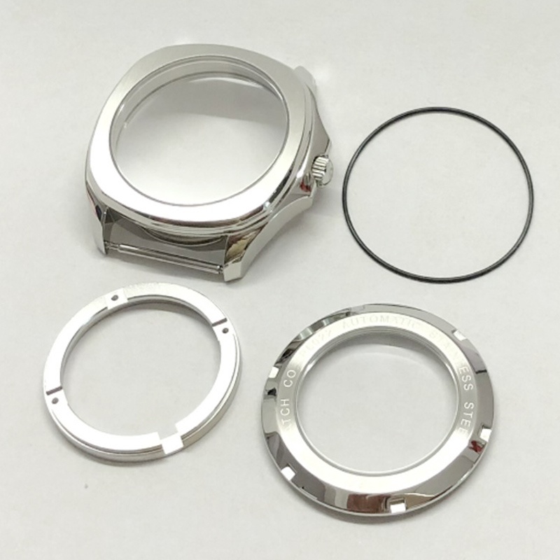 用於 ETA 2836 Miyota 8205 8215 DG2813 機芯的 40 毫米藍寶石玻璃銀錶殼