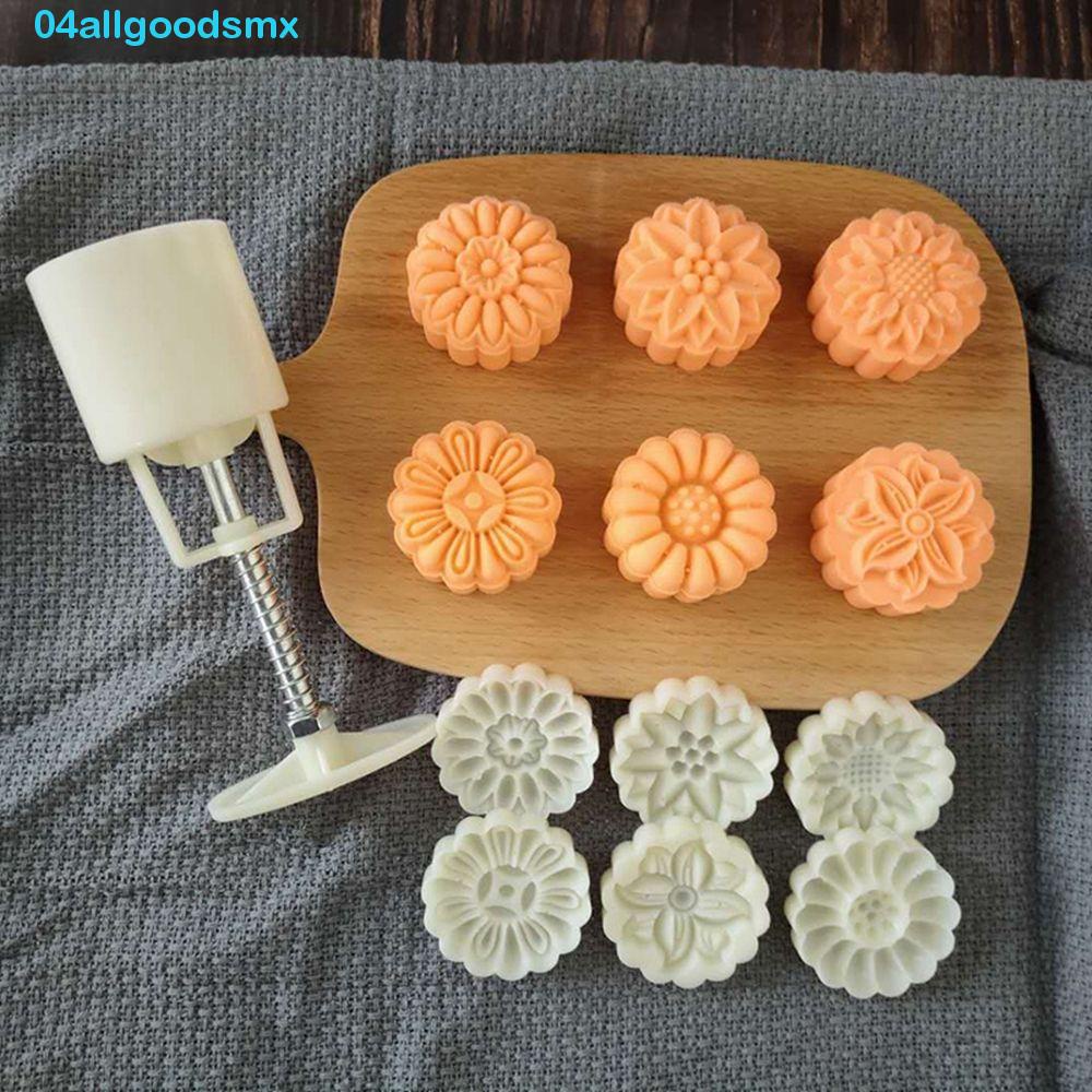 Allgoods 月餅模具 DIY 圓形手工蛋糕柱塞中式 50g 月餅蛋糕裝飾烘焙餅乾壓榨機