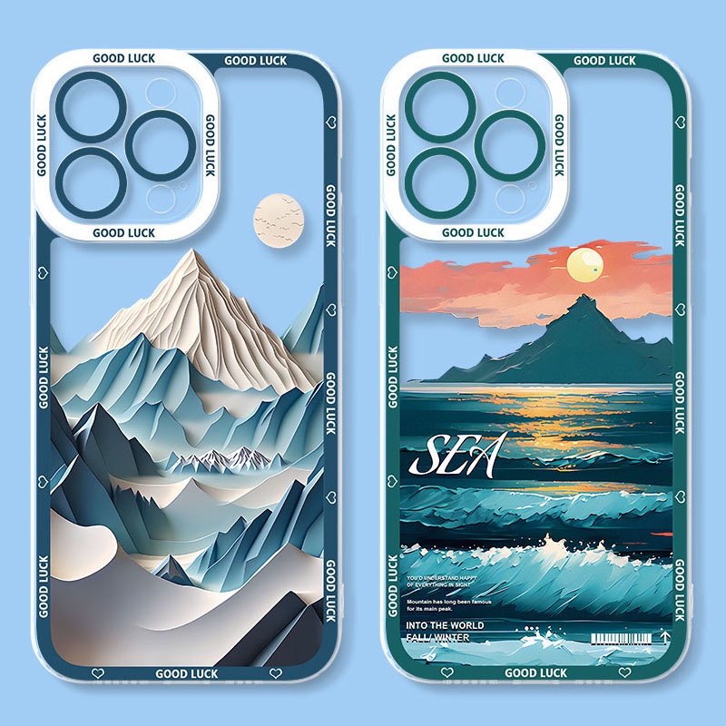 SAMSUNG Creative Mountains 海景手機殼適用於三星 Galaxy A54 A53 5G A23