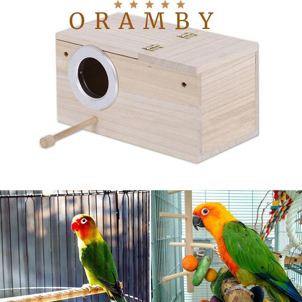 Orambeauty 鳥類繁殖箱鸚鵡木製安全築巢屋