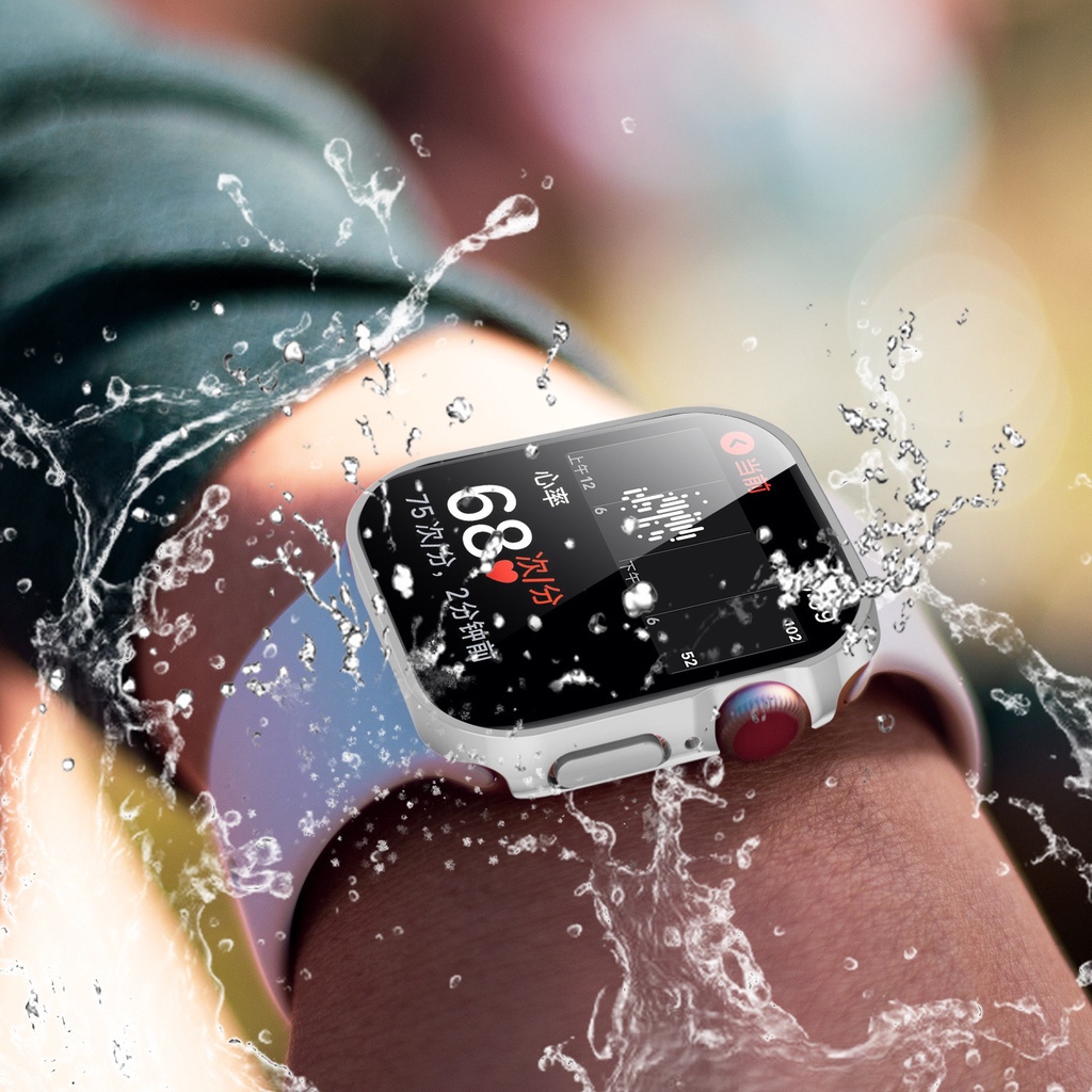 適用於適用iwatch保護殼蘋果手錶錶殼保護殼膜一體apple watch6 7防水殼