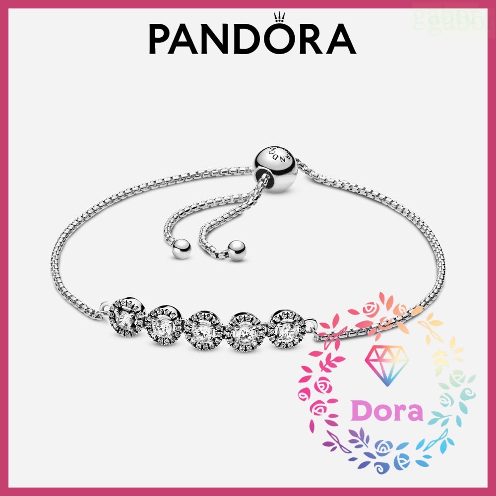 Dora Shop❤ Pandora 潘朵拉 閃亮圓形滑動手鍊繩  情侶 祝福 輕奢 情人節禮物1598510C01