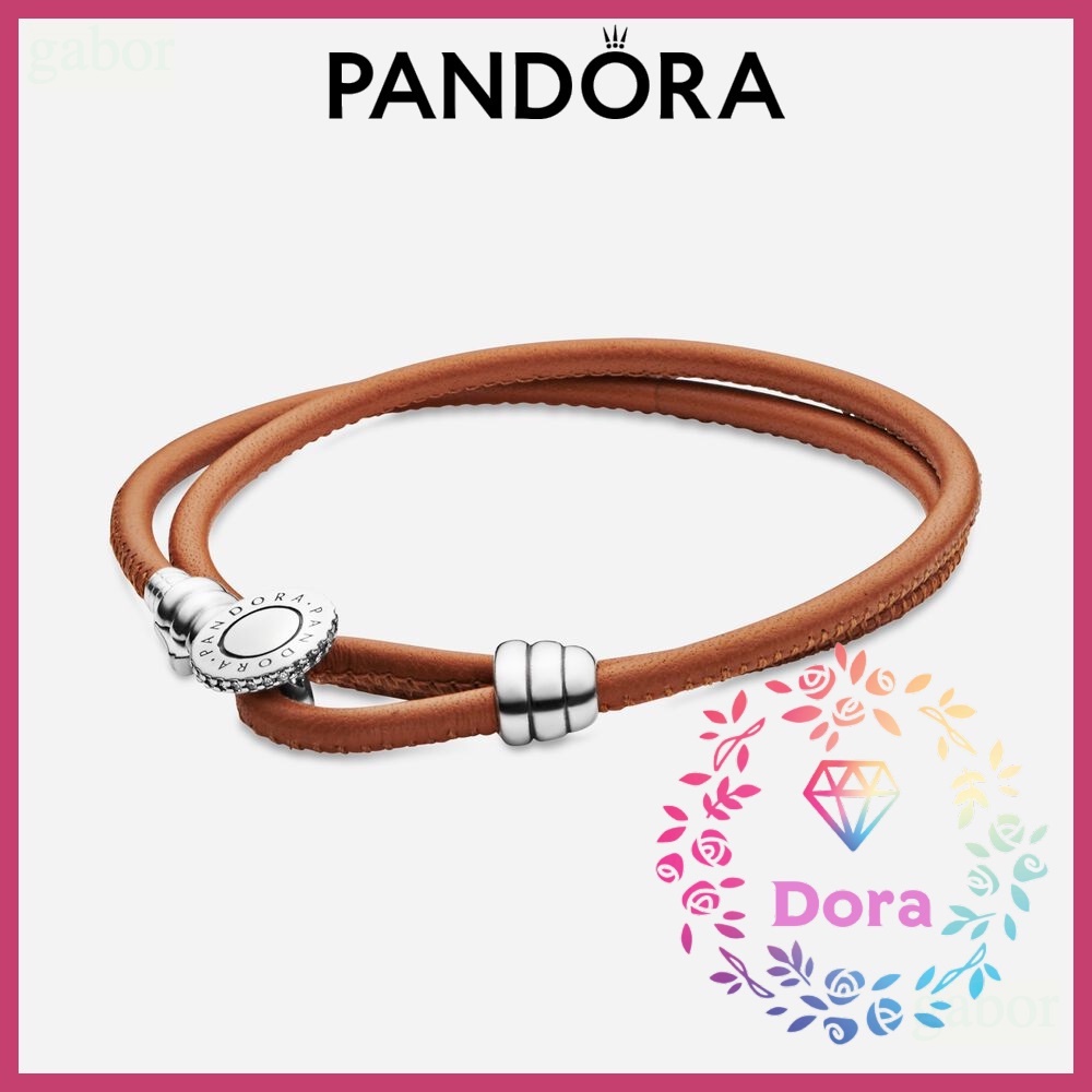 Dora Shop❤ Pandora Moments金褐色雙圈皮革手環  情侶 祝福 情人節597194CGT-D
