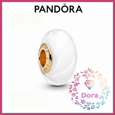 Dora Shop❤ Pandora 潘朵拉 波浪白色穆拉諾玻璃吊飾  情侶 祝福 情人節 禮物767160