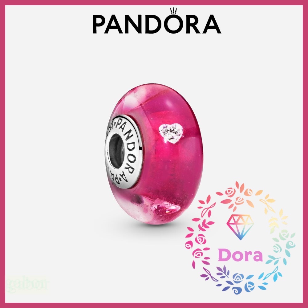 Dora Shop❤ Pandora 潘朵拉 粉色愛心穆拉諾琉璃串飾  情侶 情人節 禮物791664PCZ