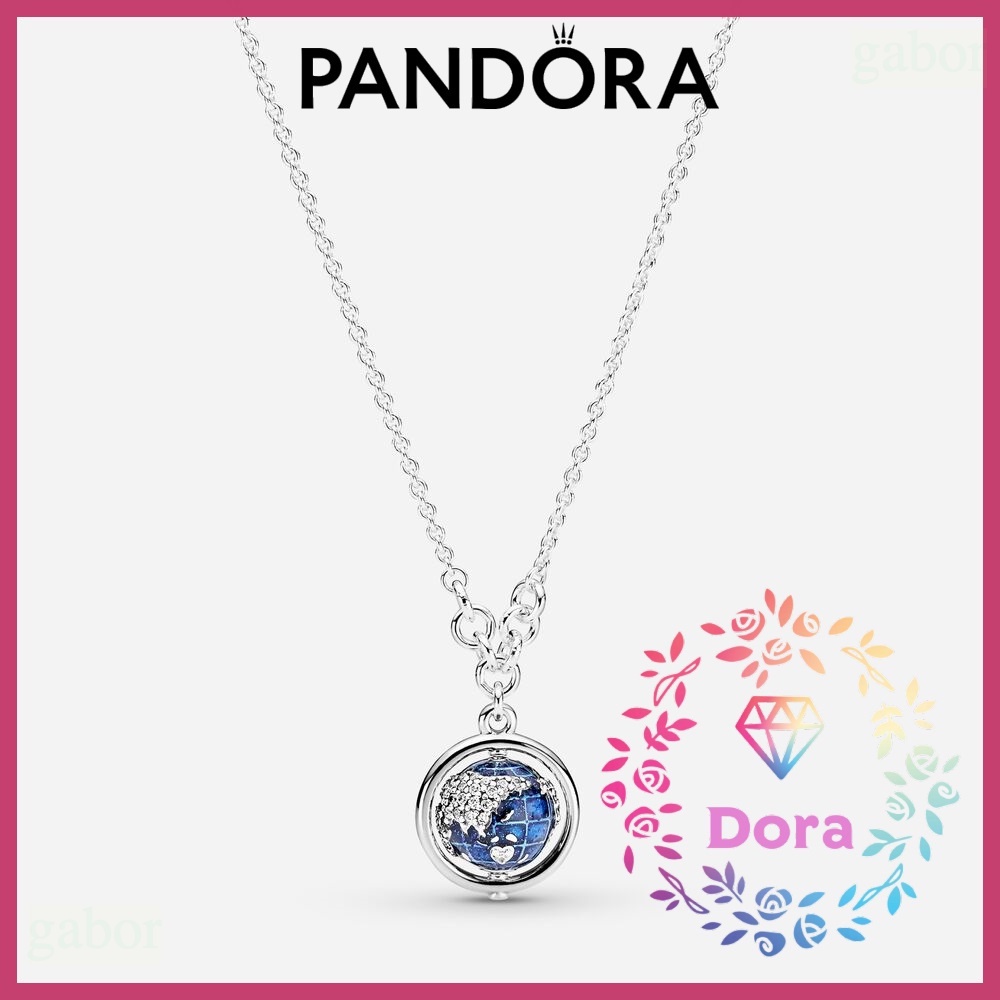 Dora Shop❤ Pandora 潘朵拉 藍色地球時來運轉鎖骨鏈  情侶 祝福 情人節 禮物399235C01