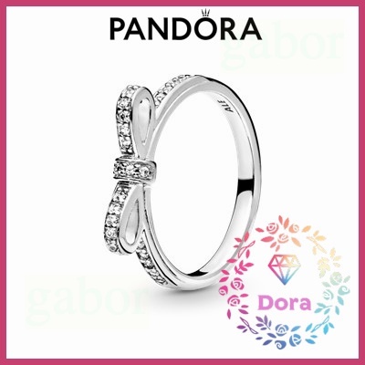 Dora Shop❤ Pandora潘朵拉 蝴蝶結銀戒指 簡約 情侶 祝福 輕奢 情人節 氣質190906CZ