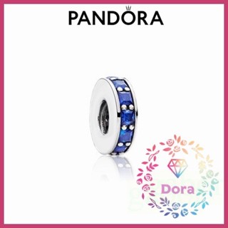 Dora Shop❤ Pandora 潘朵拉 寶藍色水晶銀色串飾 簡約 情侶 祝福 輕奢 情人節791724NCB