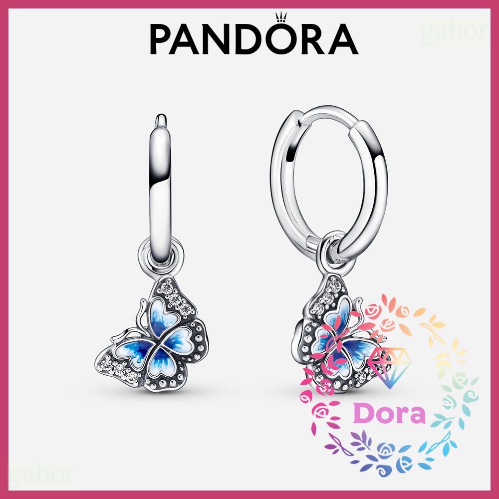 Dora Shop❤ Pandora潘朵拉 藍蝴蝶耳環  情侶 祝福 輕奢 情人節 禮物290778C01