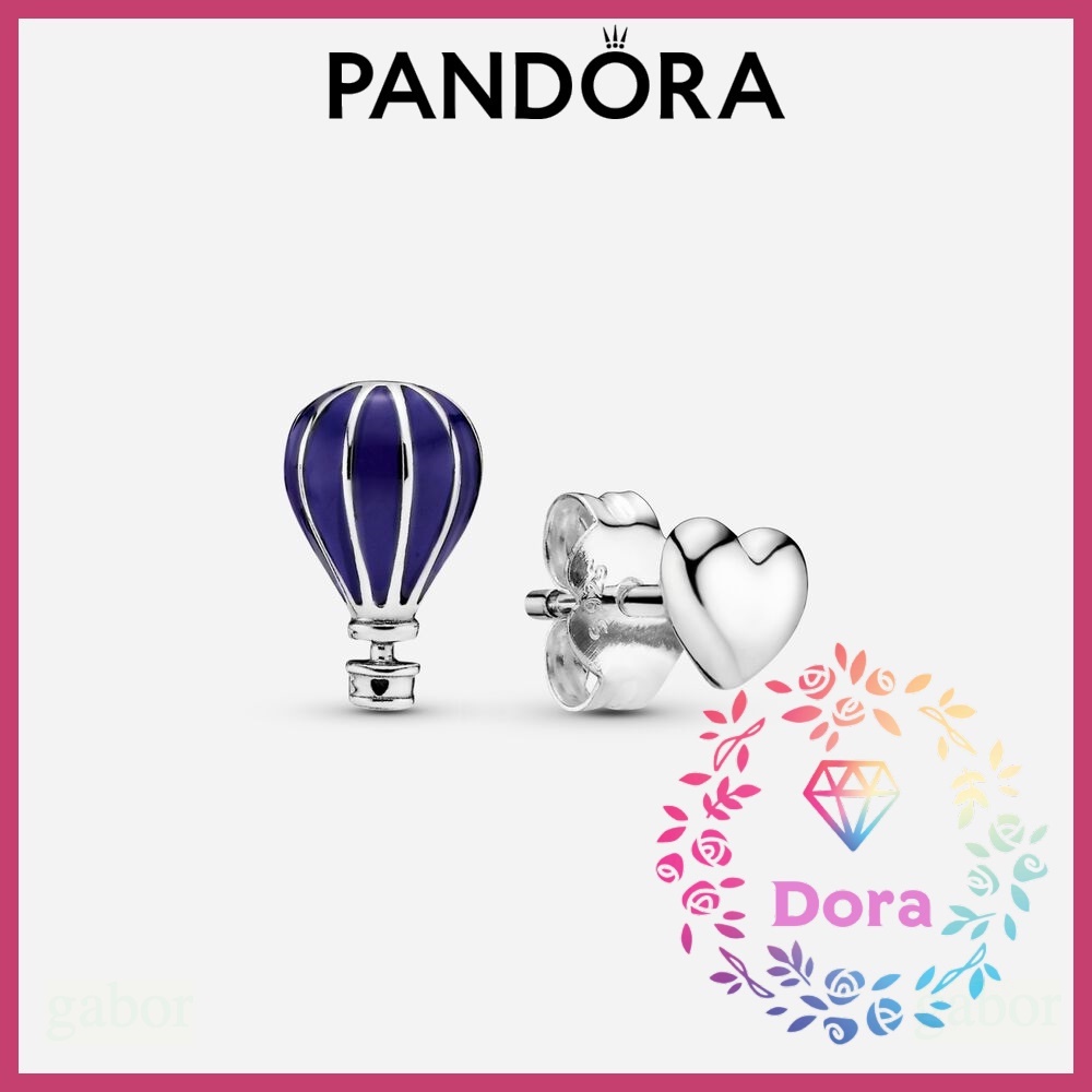 Dora Shop❤ Pandora 藍色熱氣球與愛心耳釘 潘朵拉   情侶 情人節 禮物298058EN195