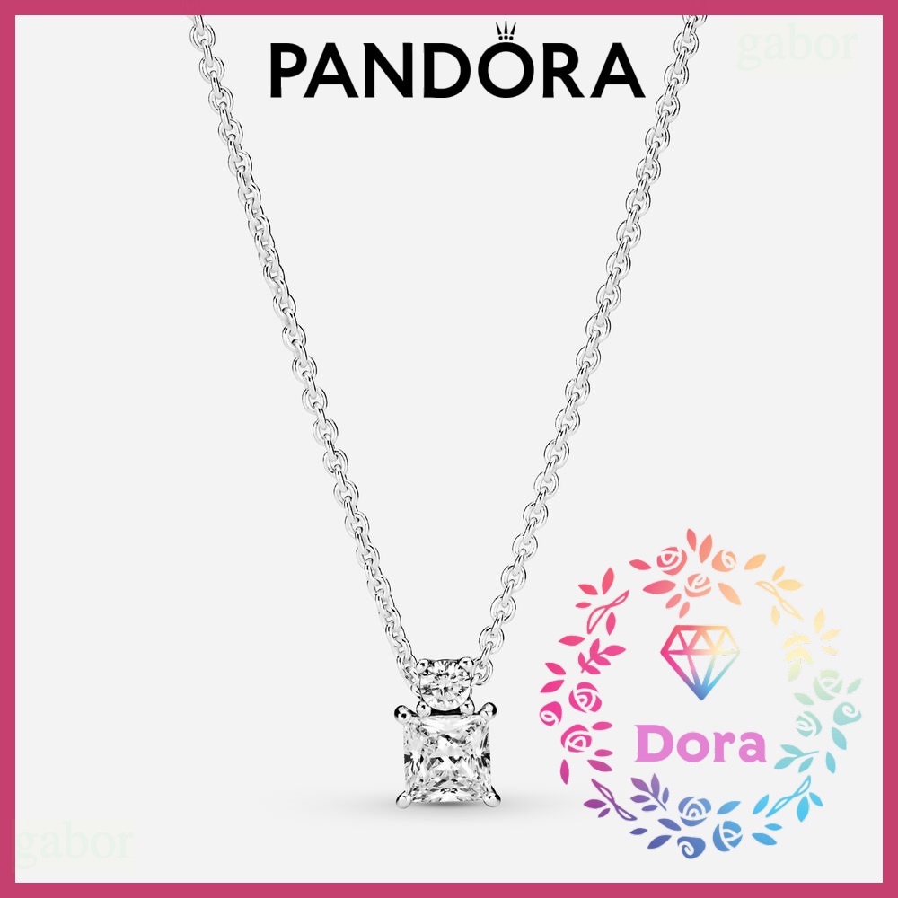 Dora Shop❤ Pandora潘朵拉 璀璨方圓吊墜短項鏈 愛情 情侶 情人節 禮物390048C01
