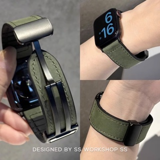 瘋馬紋真皮質磁吸扣表帶+金屬框適用Redmi watch 3/Redmi watch 3active手錶帶女高級