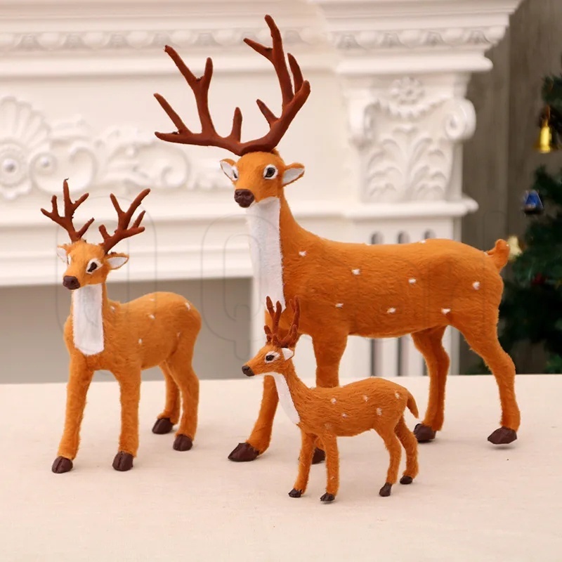 可愛仿真聖誕鹿兒童禮物 / 人造毛絨馴鹿聖誕樹裝飾 / 梅花鹿聖誕老人麋鹿娃娃花園裝飾品 / 家居聖誕新年派對裝飾