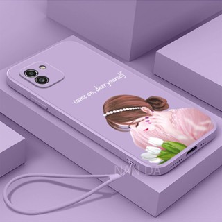 SAMSUNG 外殼三星A04E三星A04三星A03加油少女TPU手機殼直邊全蓋鏡頭矽膠軟防震新款女手機殼