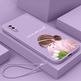 SAMSUNG 外殼三星A01 A3 CORE A02 A02S A03 a06加油少女TPU手機殼直邊全蓋鏡頭矽膠軟防
