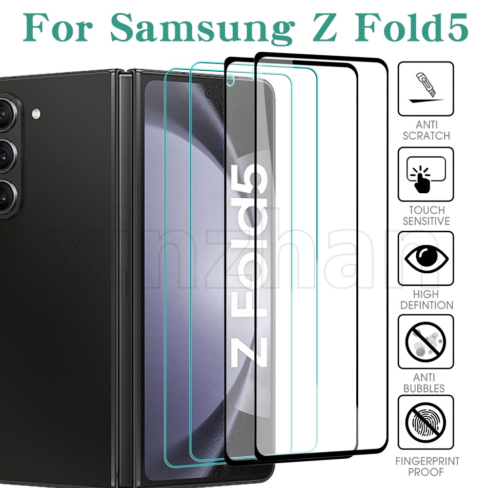 SAMSUNG 高清透明正面鋼化玻璃 / 兼容三星 Galaxy Z Fold 5 / 相機鏡頭 9H 玻璃保護膜 /