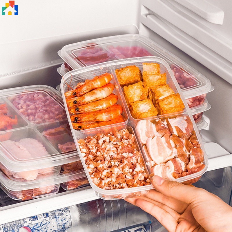 1 件裝家用多功能冰箱保鮮盒廚房便攜式蔬菜水果分裝食品冷凍密封收納盒