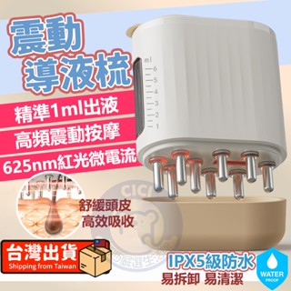 【台灣出貨】頭皮上藥器 震動導液梳 電動梳子 紅光 微電流 上藥器 頭皮上藥梳 導液梳 按摩器 頭皮按摩器 按摩梳