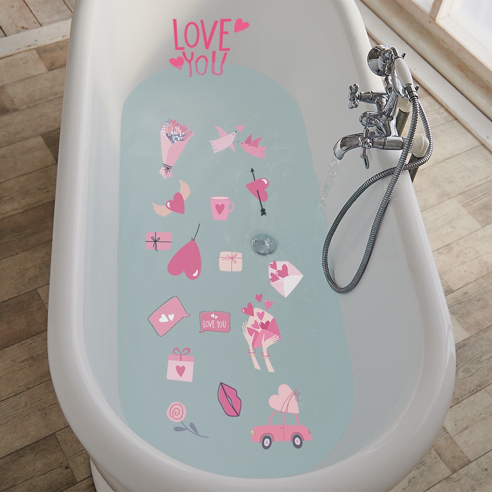 6張 卡通浪漫防水自粘牆貼防滑浴缸裝飾浴缸貼紙 SP-B024