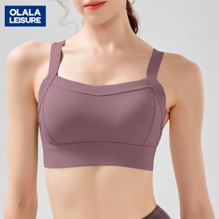 OLALA 裸感防震交叉美背背心高強度運動內衣瑜伽內衣健身跑步大胸外穿女