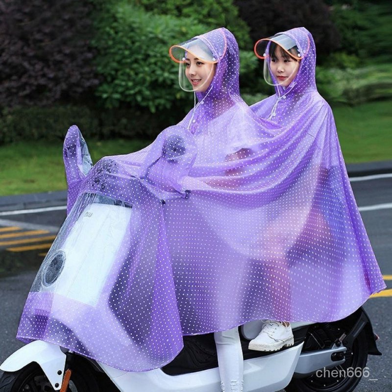 【聖泉家居精品館】機車雨披 全透明雨衣母子親子電動腳踏車單人成人防暴雨電瓶車代駕專用雨披 機車雨衣 雙人雨衣雨衣機車電動