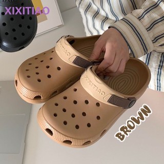 [Vlovelife]臺灣出貨 涼鞋 男女個性潮牌彩色帶EVA洞洞鞋情侶時尚外穿防滑沙灘拖鞋大碼洞洞鞋