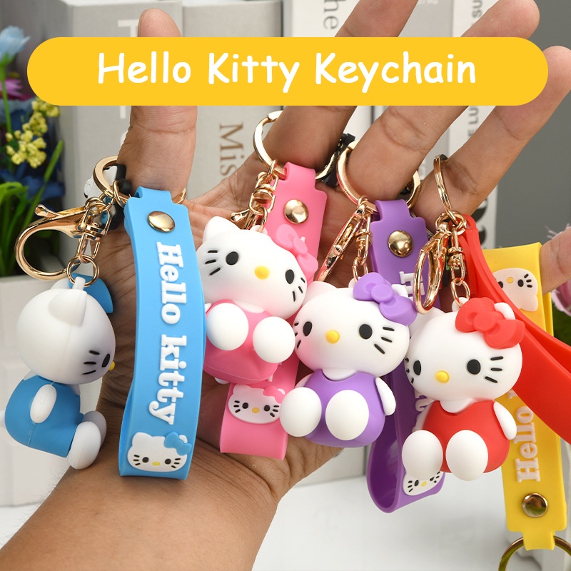 卡通 Hello Kitty 娃娃鑰匙扣小人仔 KT 貓汽車鑰匙圈背包手機挂件配件