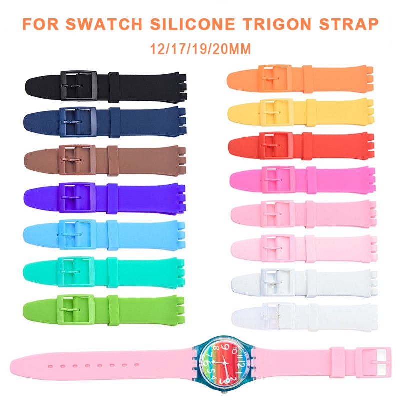 SWATCH 色板果凍矽膠錶帶三眼經典 12/17/19/20MM 三眼