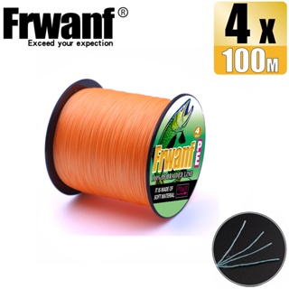 Frwanf 4 股 100M 超強力耐用編織釣魚線 X4 PE 線顏色橙色