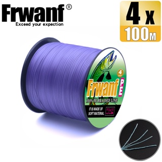 Frwanf 4 股 100M 超強力耐用編織釣魚線 X4 PE 線顏色紫色