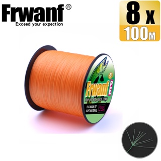 Frwanf 100M 8 股 6-300LB 橙色編織釣魚線編織 X8 PE 線釣魚線