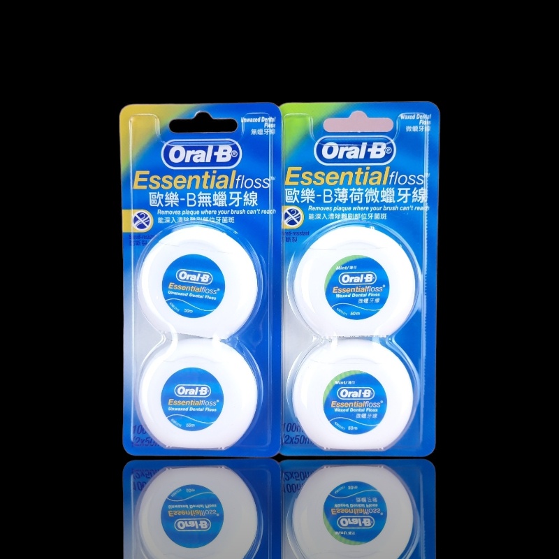 台灣公司貨 Oral-B 歐樂B 50M牙線薄荷微蠟/無蠟 薄荷 微蠟 無蠟 2入 (50Mx2入)