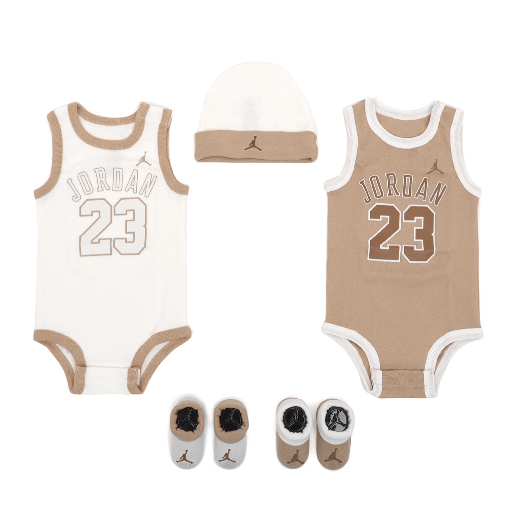 Nike 包屁衣 Jordan 新生兒 嬰幼兒 禮盒組 彌月禮 喬丹 五件組 【ACS】 JD2333037NB-001