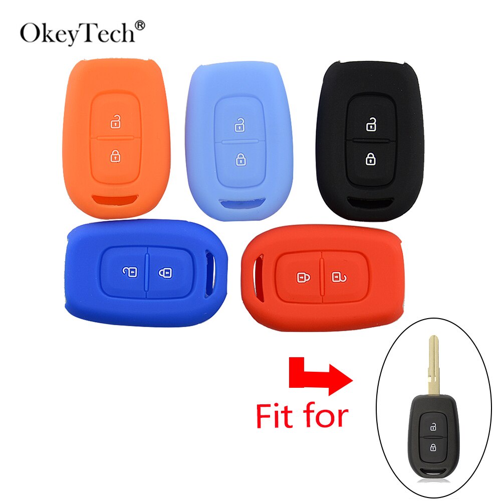 全新 OkeyTech 2 按鈕遙控鑰匙矽膠汽車鑰匙套外殼保護套適用於雷諾除塵器 dacia scenic master