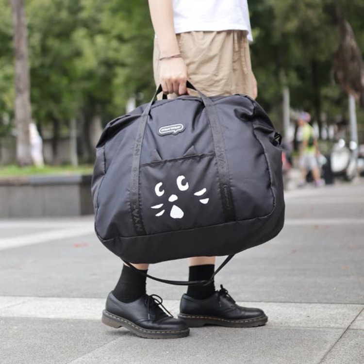 2023新款 日本潮牌 NYA驚訝貓行李包 卡通可愛摺疊袋 大容量 便攜旅行收納袋 男女出行包 健身包