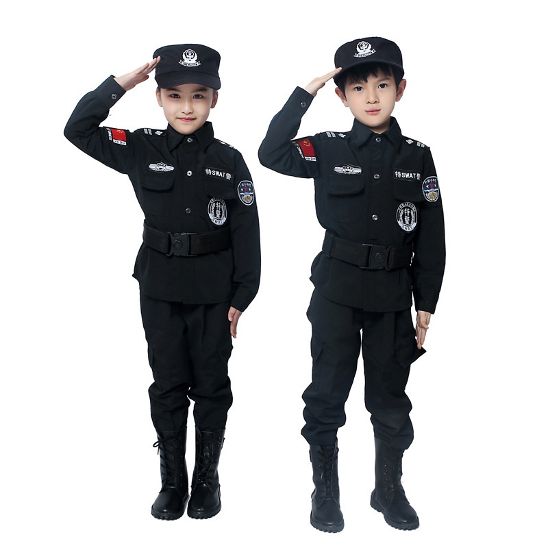 萬聖節 兒童 造型服飾 兒童警察服套裝警服特種兵玩具警裝備全套服裝小軍裝男孩特警衣服
