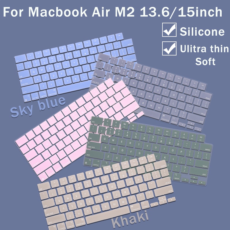 超薄矽膠鍵盤保護套適用於 macbook Air M2 A2941 A2681 2020 Air M1 A2337 防塵