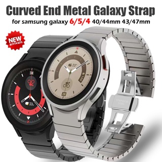 SAMSUNG 不銹鋼錶帶適用於三星 Galaxy 6classic 47mm 43mm 5pro 彎曲端帶 Galax