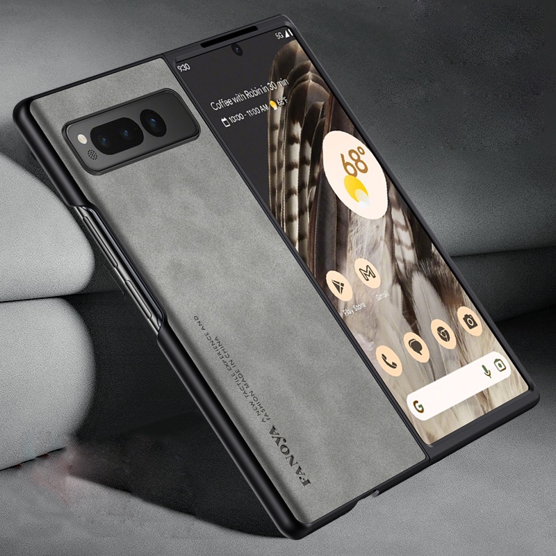 適用於 Google Pixel Fold 豪華商務復古皮革軟橡膠 TPU 保護套