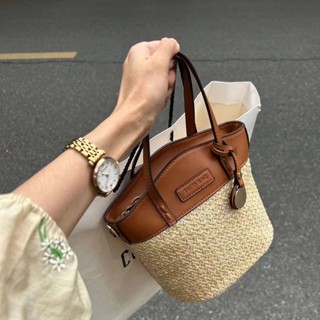 草編水桶包時尚編織手提斜揹包
