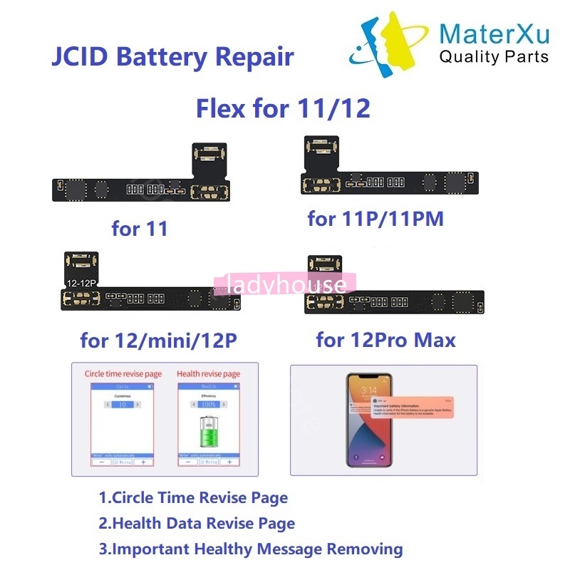 原裝全新 JC V1SE 電池維修排線適用於 iPhone 13 12 11 Pro Max Mini JCID 編程器