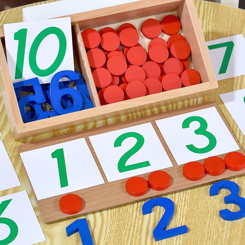 蒙氏教具 數字與籌碼數學邏輯計算 蒙臺蒙特梭利玩具 幼兒園益智早教玩具