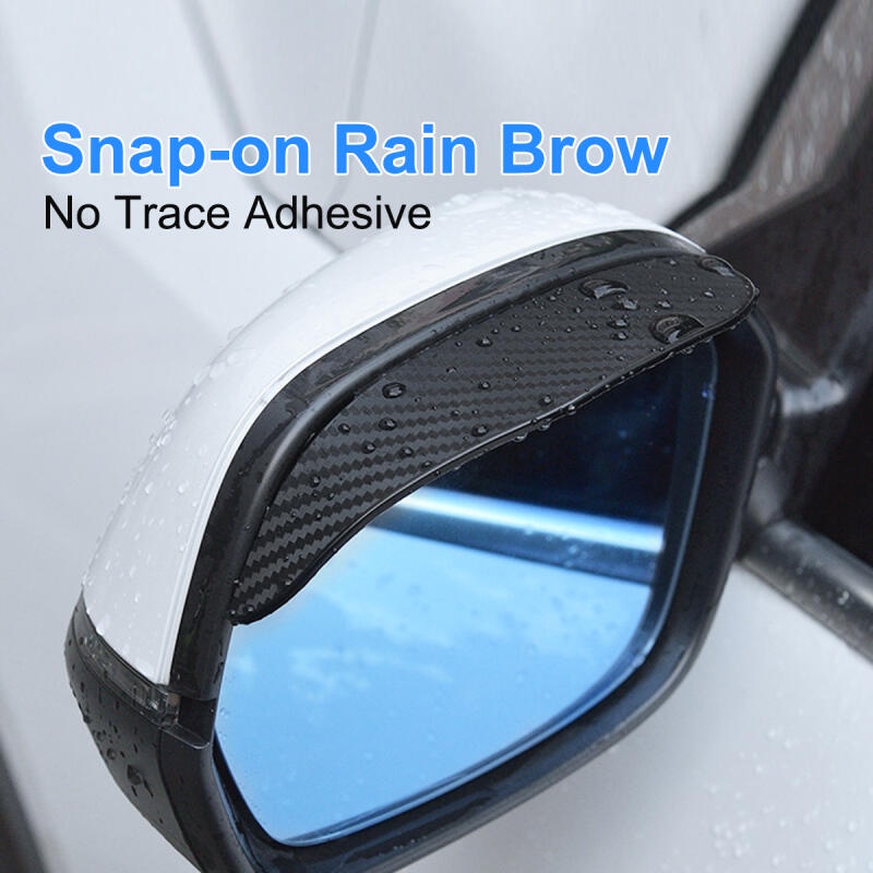 2 件裝汽車後視鏡雨眉防雨罩防雪罩遮陽板汽車後視鏡遮光罩防雨葉片貼紙