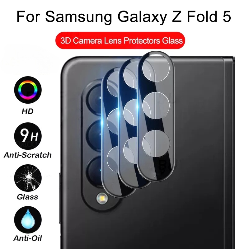 丝印大弧镜头膜適用於 Samsung Galaxy Fold 5 Fold4 保護貼 三星 Fold 3 鏡頭鋼化膜