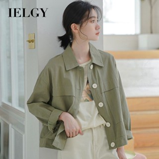 IELGY 薄款休閒外套女寬鬆新品韓版文藝百搭工作外套長袖上衣