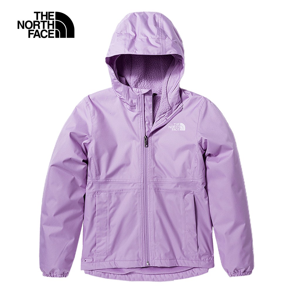 The North Face北面兒童紫色防水透氣連帽衝鋒衣｜82TRHCP