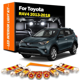 10 件內飾 LED 適用於豐田 RAV4 MK4 2013-2018 Canbus 車輛燈泡室內後備箱圓頂閱讀燈