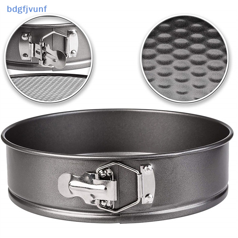 Bdgf 圓形彈簧鍋非芝士蛋糕模具帶可拆卸底部烘焙模具烤盤彈簧蛋糕罐 TW
