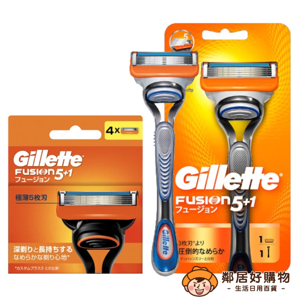 【Gillette吉列】Fusion鋒隱系列剃鬍/刮鬍刀(1刀頭1刀架)另售補充刀