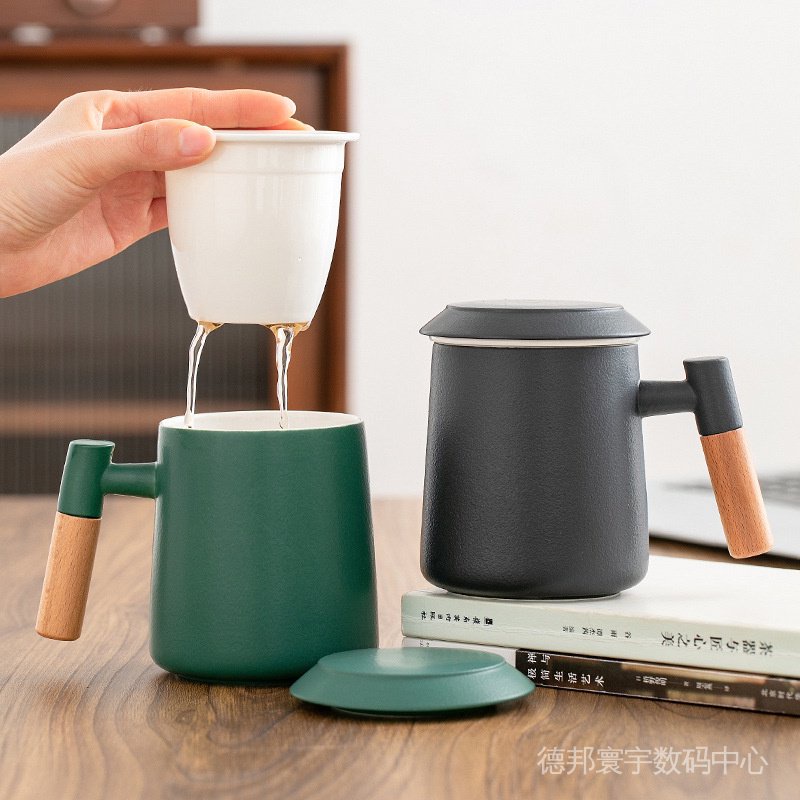 鑫爍陶瓷茶杯茶水分離泡茶杯個人專用辦公室水杯男女喝茶杯子茶具